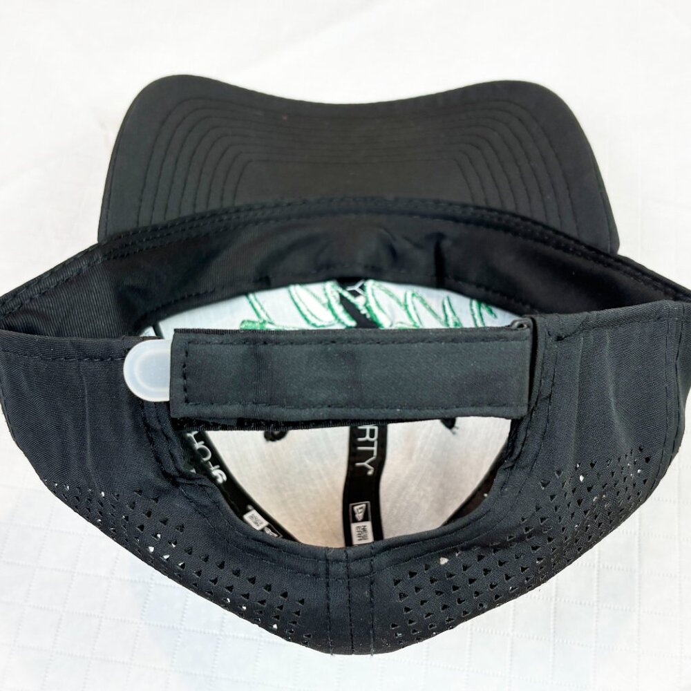 New Era 9FORTY black adjustable trucker hat with green embroidered word "Faith" - Picture 7 of 12
